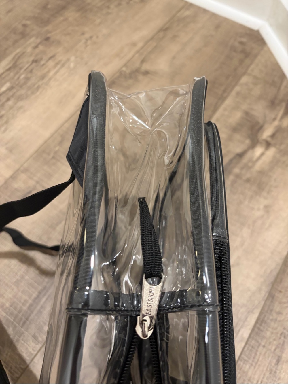 Eastsport Clear Backpack with Black Trim - Transparent School & Event Pack - Picture 3 of 5